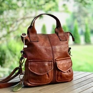 Fossil Brown Leather Crossbody Bag